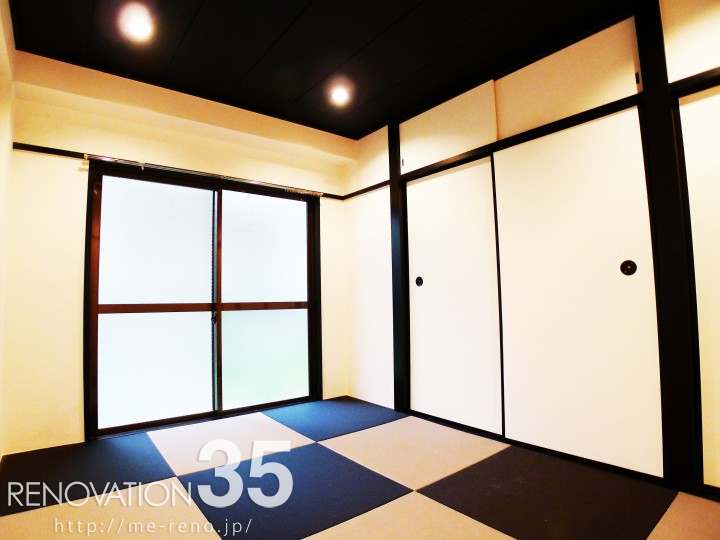 ダークカラーでスタイリッシュなお部屋、2DKの空室対策リノベーション千葉県浦安市、AFTER3