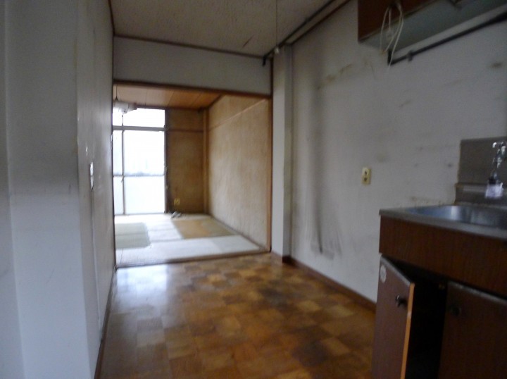 ライムグリーン×造作キッチン、1Kの空室対策リフォーム東京都北区、BEFORE2