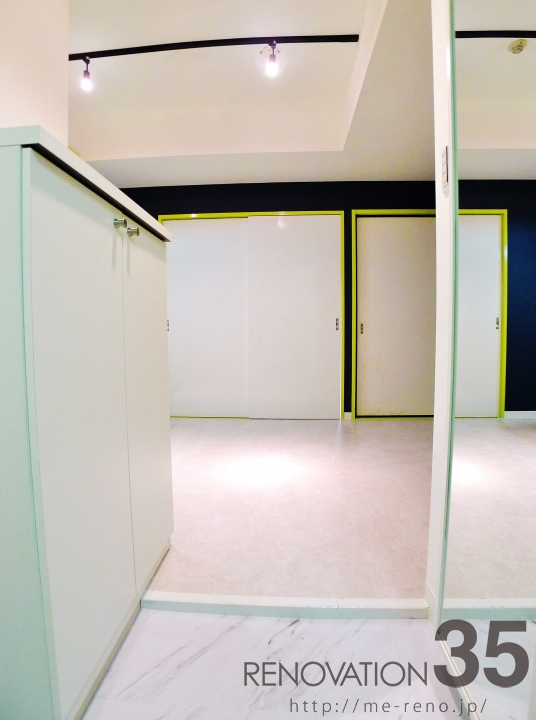 蛍光色が作る現代的空間、2DKの空室対策リノベーション神奈川県横浜市、AFTER5