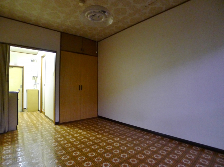 クリームブルーが作る淡い1R空間、1Rの空室対策リフォーム東京都中央区、BEFORE2