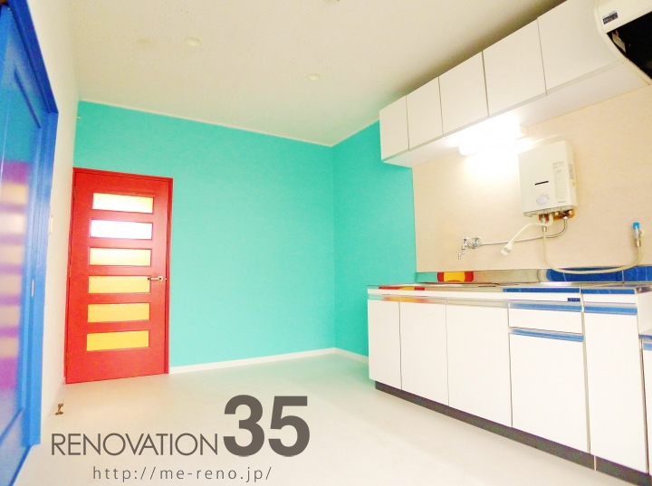 2色のブルーが彩る爽やか2LDK、2DKの空室対策リノベーション千葉市美浜区、AFTER3