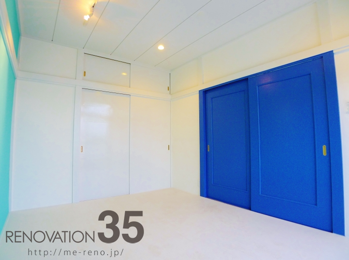 2色のブルーが彩る爽やか2LDK、2DKの空室対策リノベーション千葉市美浜区、AFTER2