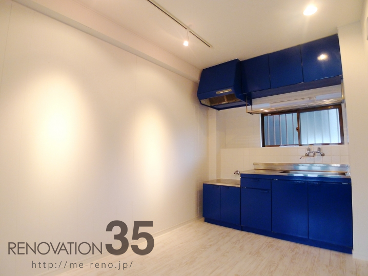 2種類のブルーが作るスタイリッシュ2DK、2DKの空室対策リノベーション千葉県浦安市、AFTER2