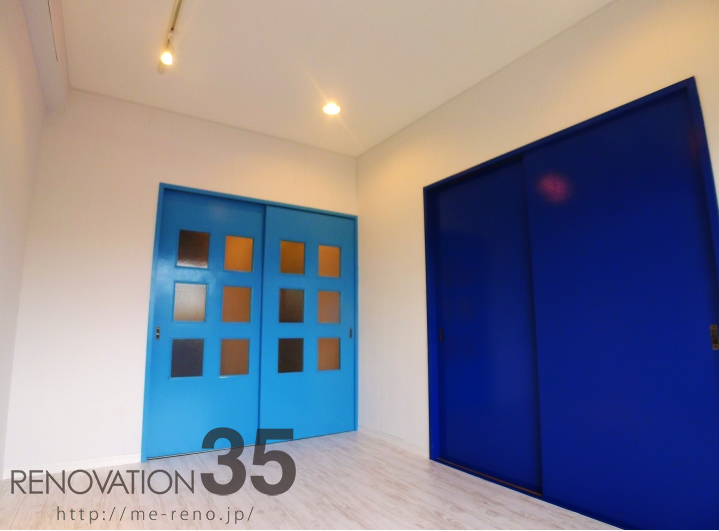 2種類のブルーが作るスタイリッシュ2DK、2DKの空室対策リノベーション千葉県浦安市、AFTER3