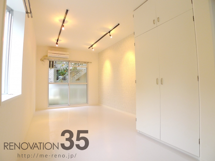 パープル×白が作る柔らか1R、1Rの空室対策リノベーション東京都多摩市、AFTER4