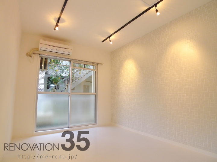 パープル×白が作る柔らか1R、1Rの空室対策リノベーション東京都多摩市、AFTER2