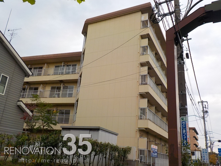 1Kが中心のマンションで単身世代を意識したホワイトXブラック、1K X 30戸 + 1LDK X 2戸 + 2DK X 6戸の空室対策リフォーム東京都多摩市、BEFORE3