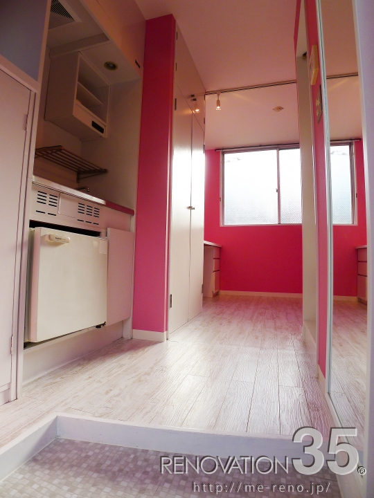 ピンク×ラブリーワンルーム、1Rの空室対策リノベーション神奈川県川崎市、AFTER6
