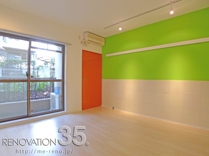 2色のビタミンカラーで作るフレッシュな空間、1Kの空室対策リノベーション神奈川県川崎市、AFTER4