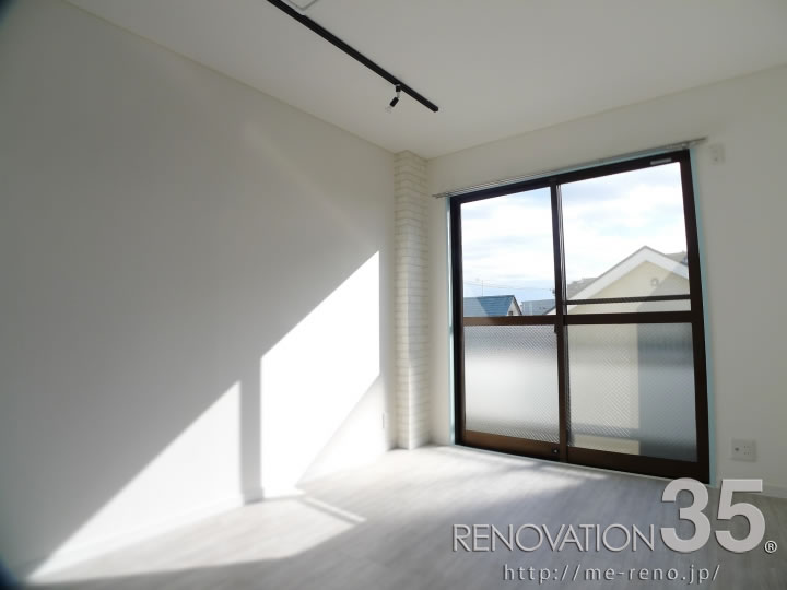 ホワイト煉瓦柄×パステルカラーが演出するやさしい空間、2DKの空室対策リノベーション千葉県松戸市、AFTER4