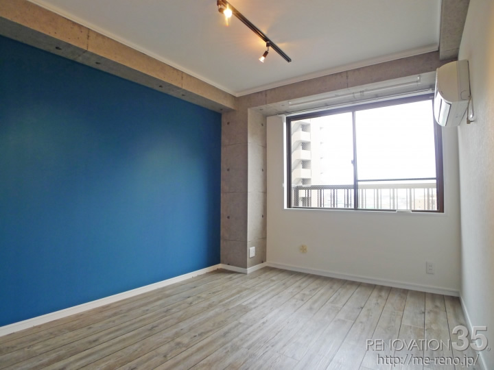 ブルー×グレーが織り成すスタイリッシュ空間、1Rの空室対策リノベーション埼玉県さいたま市、AFTER2