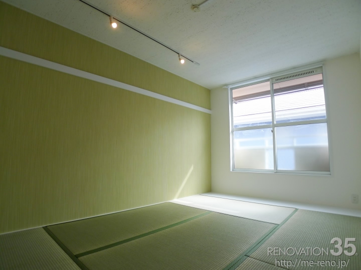 やさしいアクセントカラーが演出する癒しの空間、2DKの空室対策リノベーション埼玉県上尾市、AFTER2