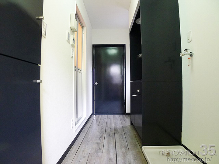 ブラック×コンクリート柄で作る高級感のある空間、1Rの空室対策リノベーション埼玉県川口市、AFTER7