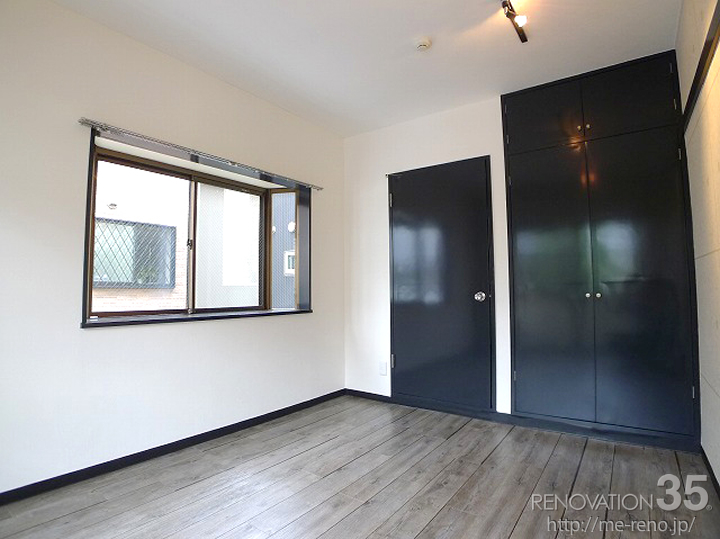 ブラック×コンクリート柄で作る高級感のある空間、1Rの空室対策リノベーション埼玉県川口市、AFTER4