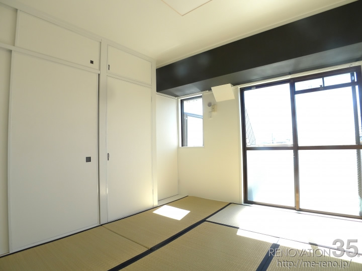 ブラックレンガ柄が演出するシックな空間、2DKの空室対策リノベーション神奈川県座間市、AFTER5
