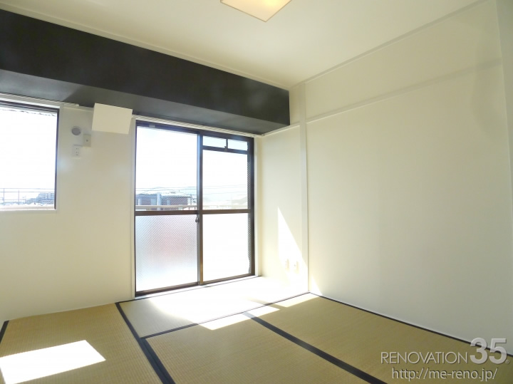 ブラックレンガ柄が演出するシックな空間、2DKの空室対策リノベーション神奈川県座間市、AFTER3