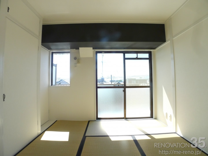 ブラックレンガ柄が演出するシックな空間、2DKの空室対策リノベーション神奈川県座間市、AFTER4