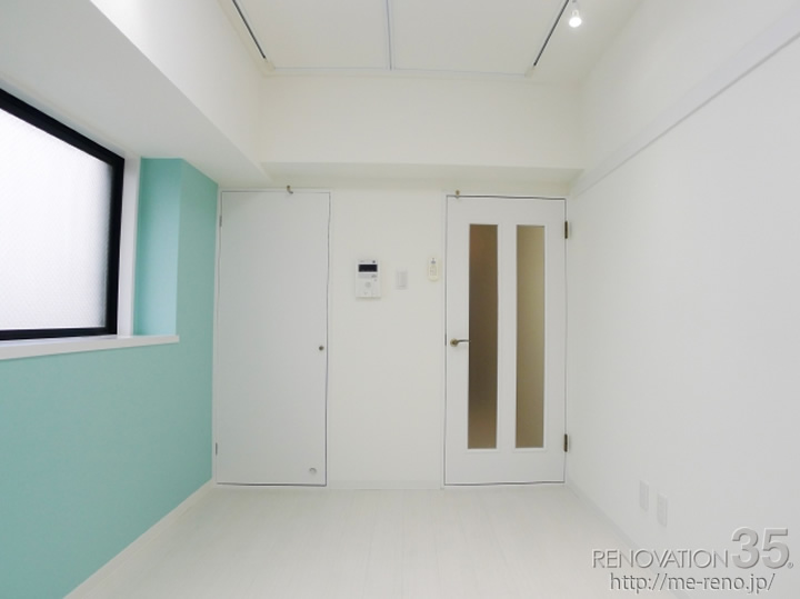 白×水色で作る爽やか空間、1Kの空室対策リノベーション神奈川県平塚市、AFTER2