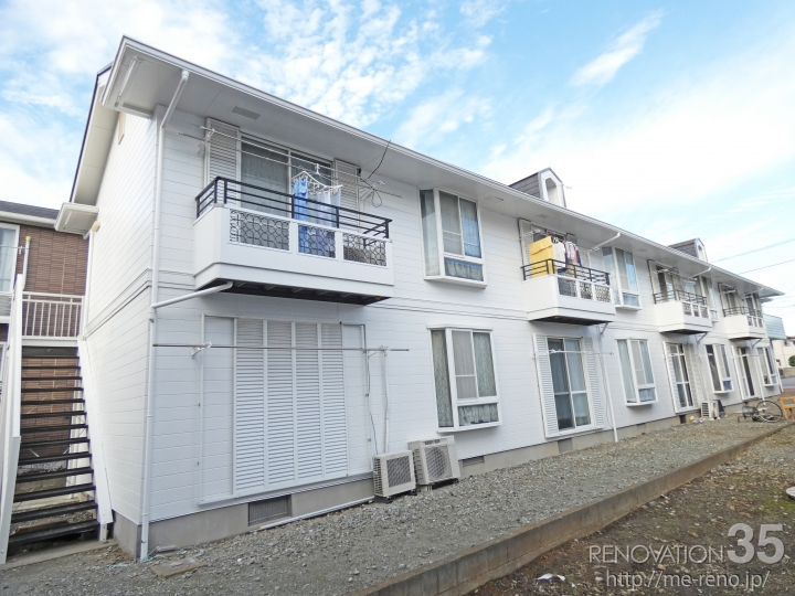 ホワイト×洋風住宅、2DK X 8戸の空室対策リノベーション神奈川県平塚市、AFTER2