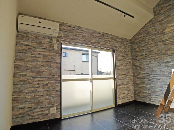 石目調デザインが演出するラグジュアリー空間、1K+ロフトの空室対策リノベーション埼玉県越谷市、AFTER3