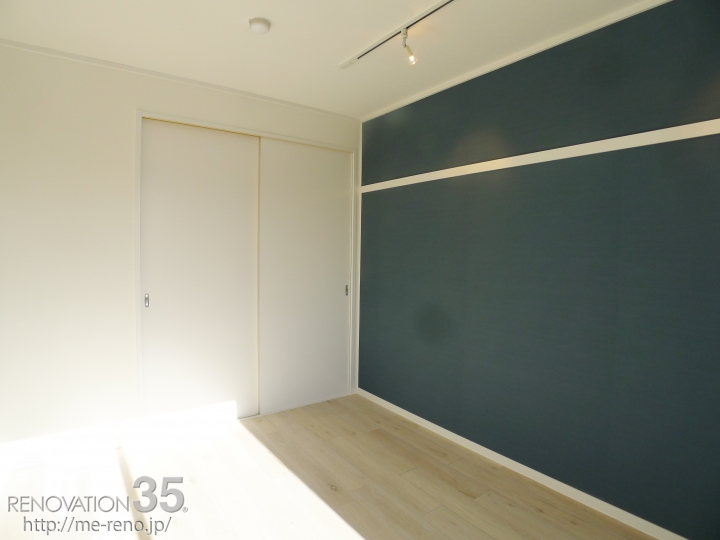 間取り変更×モスグリーンが演出する和みの洋室、2DKの空室対策リノベーション東京都東村山市、AFTER3