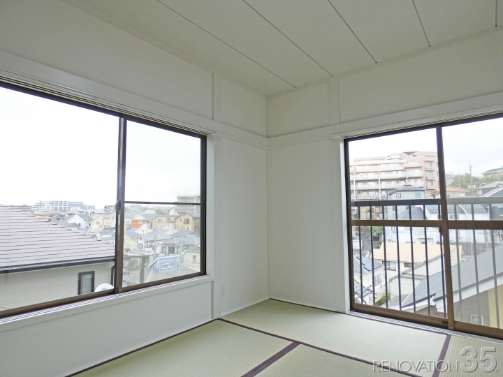 白×コンクリート柄が演出する開放的空間、1LDKの空室対策リノベーション神奈川県横浜市鶴見区、AFTER5