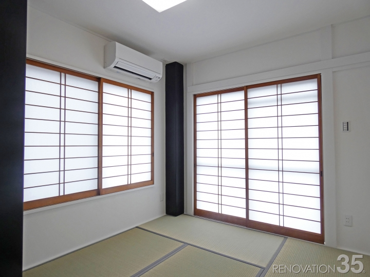白と黒のコントラストを愉しむエレガント空間、2LDKの空室対策リノベーション東京都立川市、AFTER5