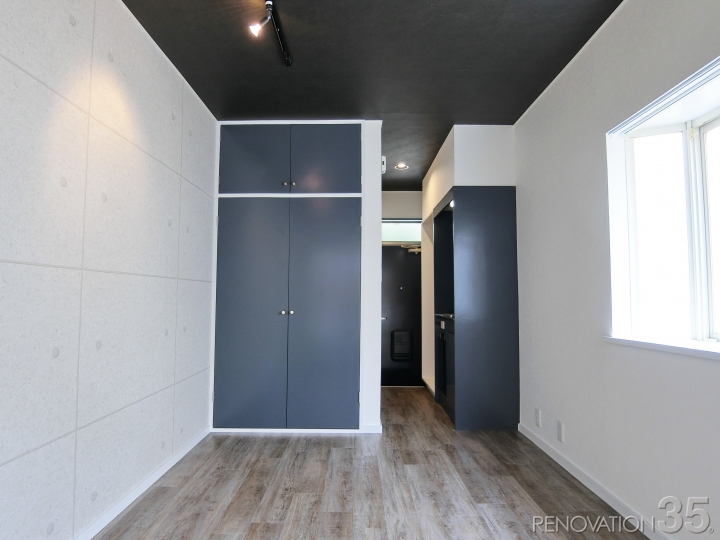 ブラック天井×シックな空間、1Rの空室対策リノベーション東京都国分寺市、AFTER2