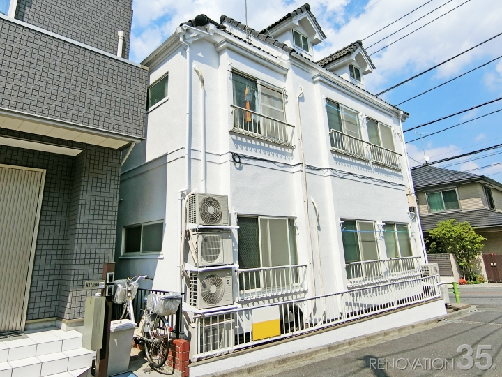 爽やかなホワイト塗装、1R X 6戸の空室対策リノベーション東京都多摩市、AFTER2