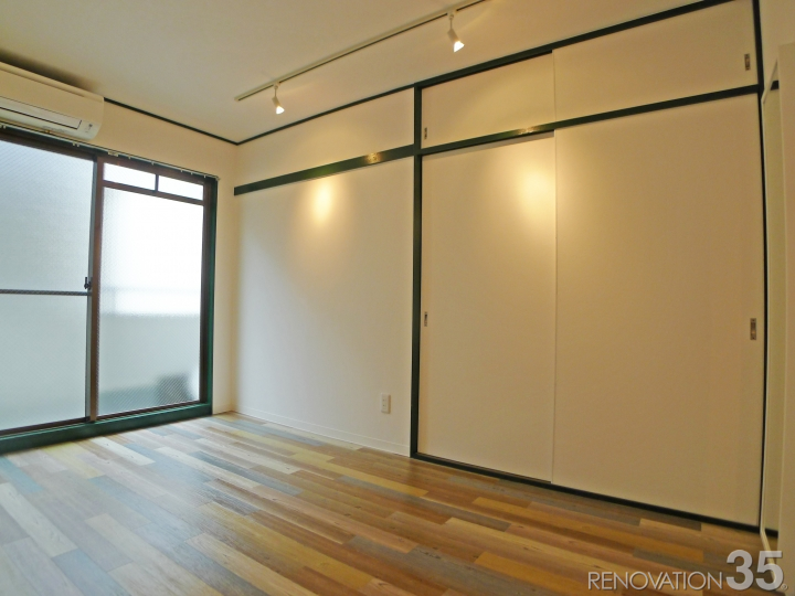 木目調×2カラーでお洒落ナチュラルなお部屋、1Kの空室対策リノベーション東京都調布市、AFTER4