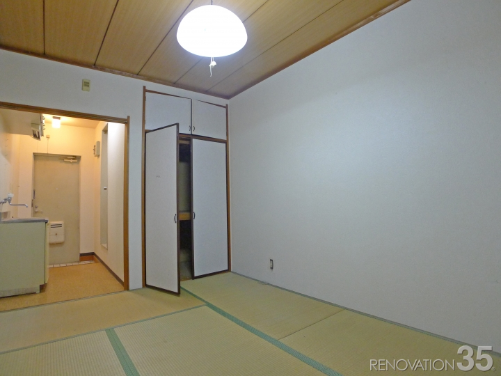 木目柄×エメラルドグリーン、1Kの空室対策リフォーム神奈川県厚木市、BEFORE2
