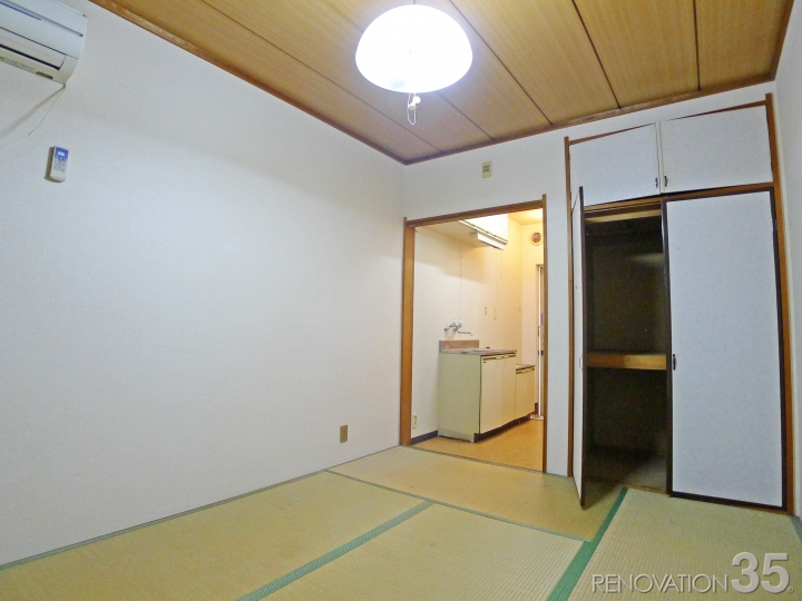 木目柄×エメラルドグリーン、1Kの空室対策リフォーム神奈川県厚木市、BEFORE4