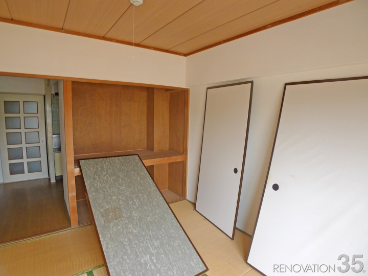 石目調クロスと木目柄が作る洗練された3DK、3DKの空室対策リフォーム神奈川県横浜市、BEFORE4