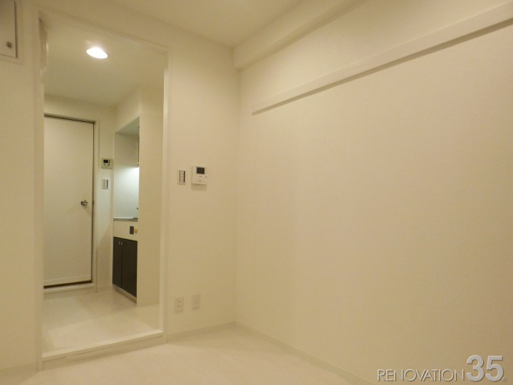 白が演出する清潔感のあるワンルーム、1Rの空室対策リノベーション東京都目黒区、AFTER5