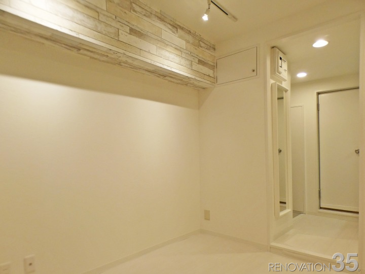 白が演出する清潔感のあるワンルーム、1Rの空室対策リノベーション東京都目黒区、AFTER4