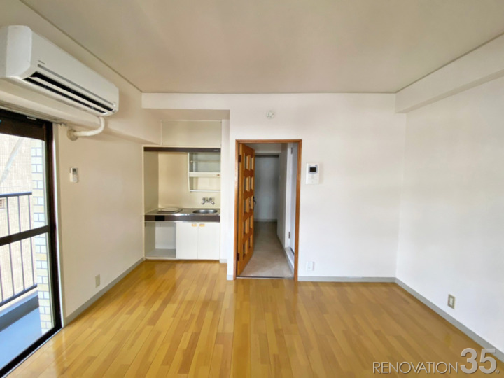 ライトグレー×白木の優しい空間、1Kの空室対策リフォーム東京都新宿区、BEFORE4