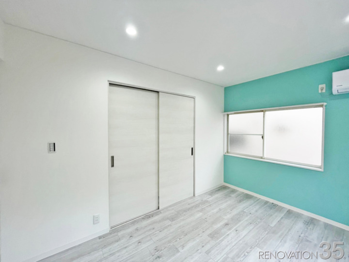 さわやかな暮らしをブルーとホワイトで、2DKの空室対策リノベーション千葉県松戸市、AFTER2