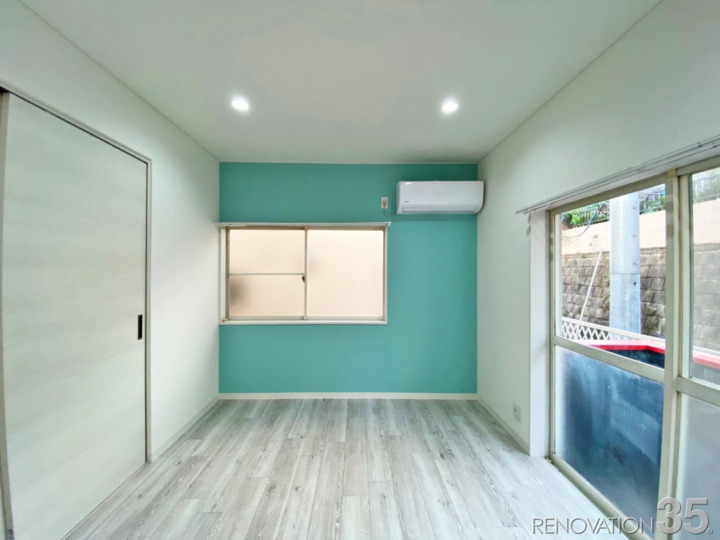 さわやかな暮らしをブルーとホワイトで、2DKの空室対策リノベーション千葉県松戸市、AFTER3