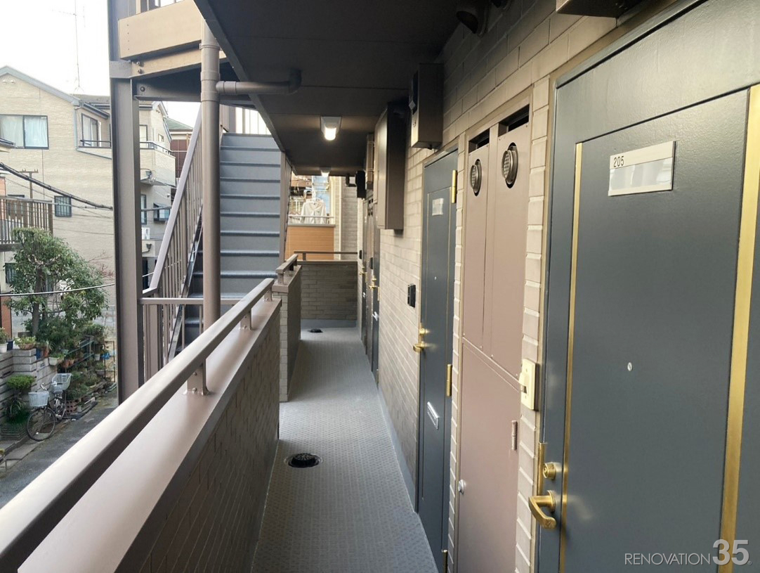 ブラウンで統一感、1R X 12戸の空室対策リノベーション神奈川県川崎市、AFTER9