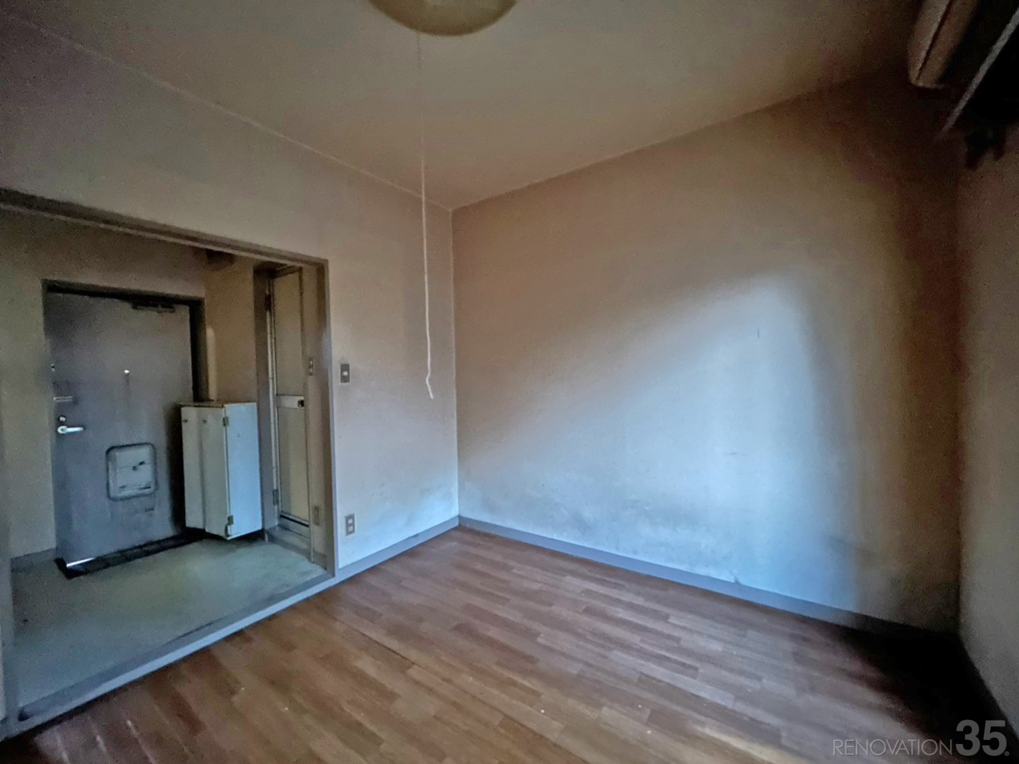 白とグレーの明るいワンルーム、1Rの空室対策リフォーム東京都小平市、BEFORE2