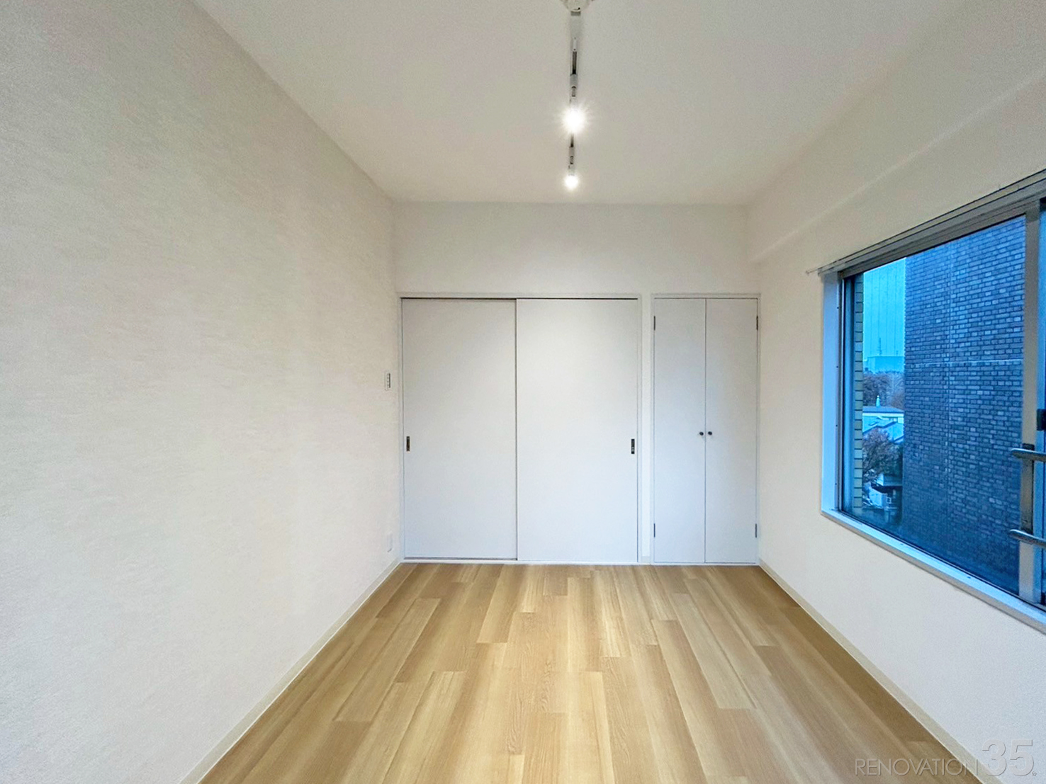 清潔感のある白い空間、1DKの空室対策リノベーション東京都文京区、AFTER3