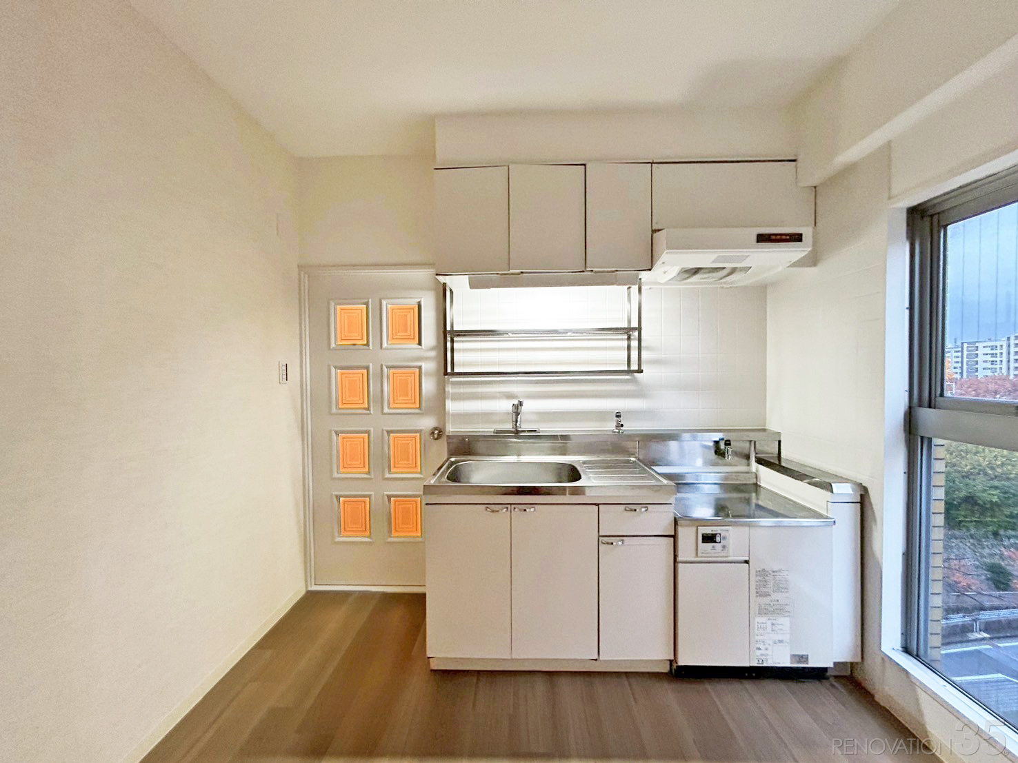 清潔感のある白い空間、1DKの空室対策リノベーション東京都文京区、AFTER4