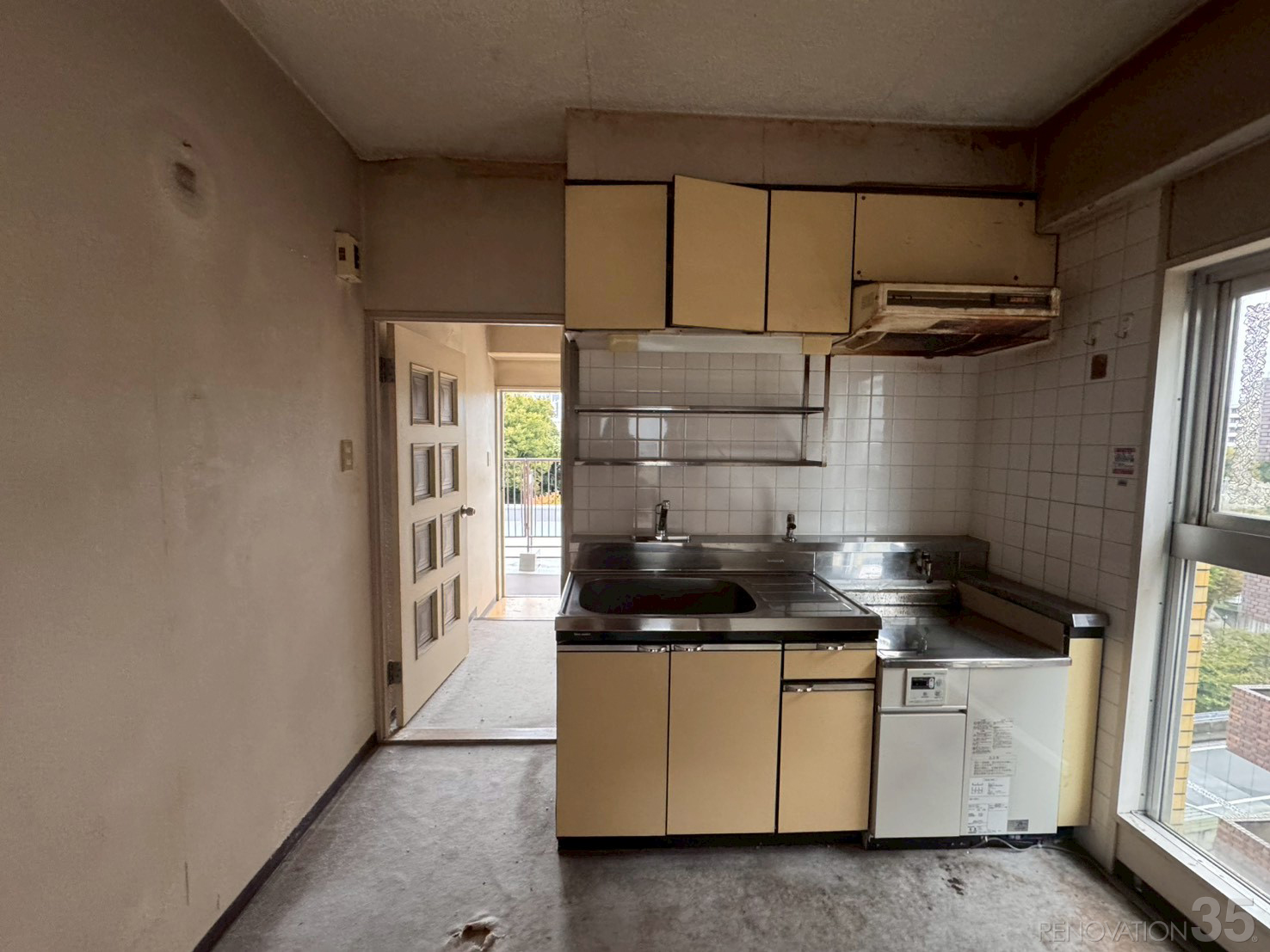 清潔感のある白い空間、1DKの空室対策リフォーム東京都文京区、BEFORE4