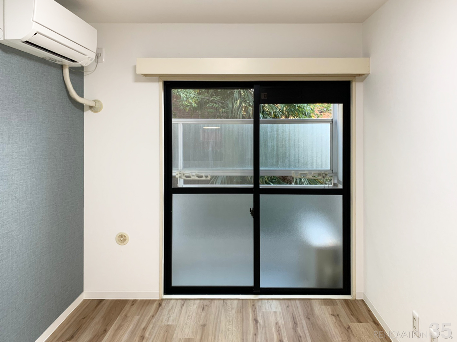 グレーイッシュブルーの空間、1Rの空室対策リノベーション東京都渋谷区、AFTER3