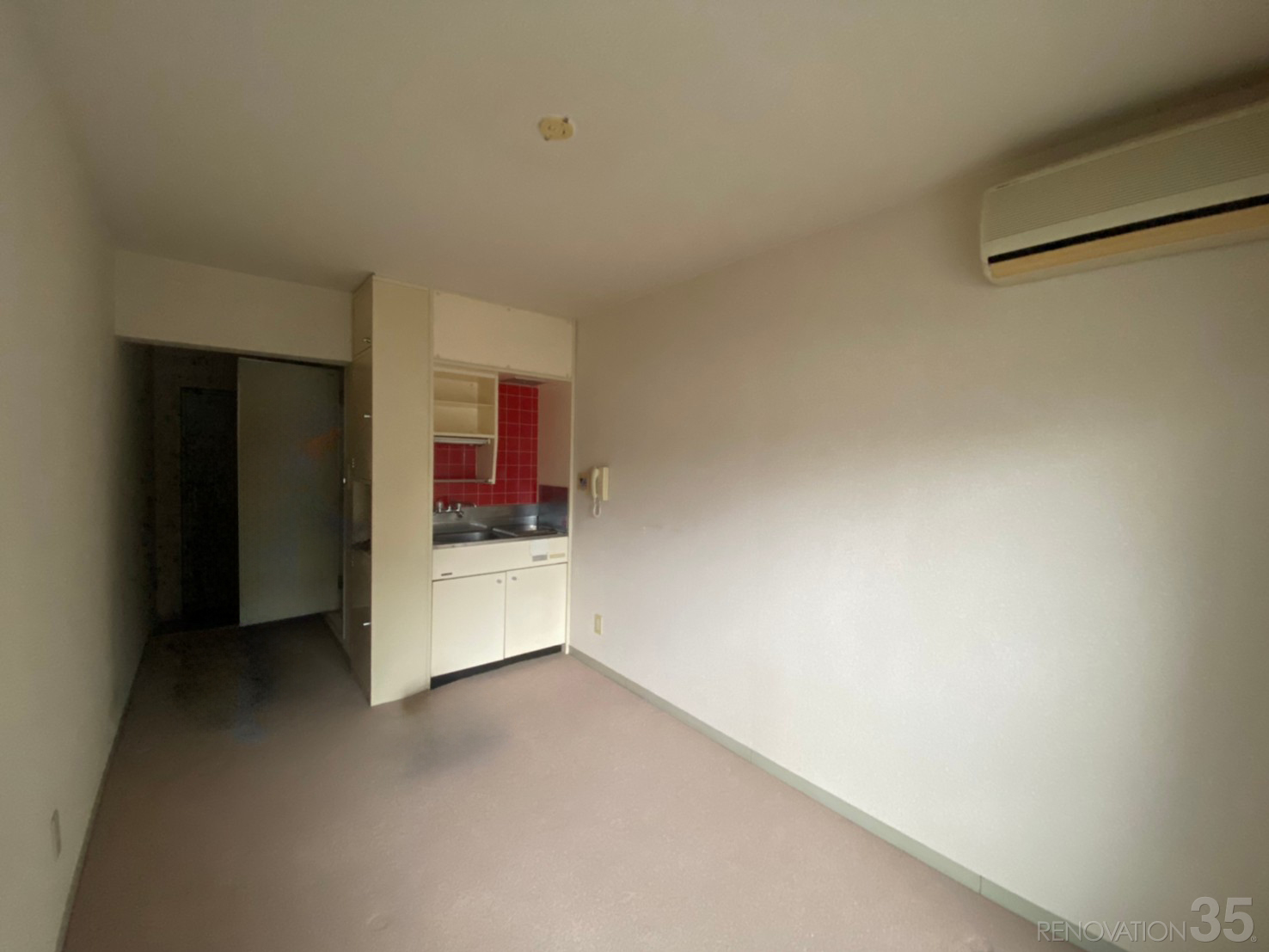 グレーイッシュブルーの空間、1Rの空室対策リフォーム東京都渋谷区、BEFORE2