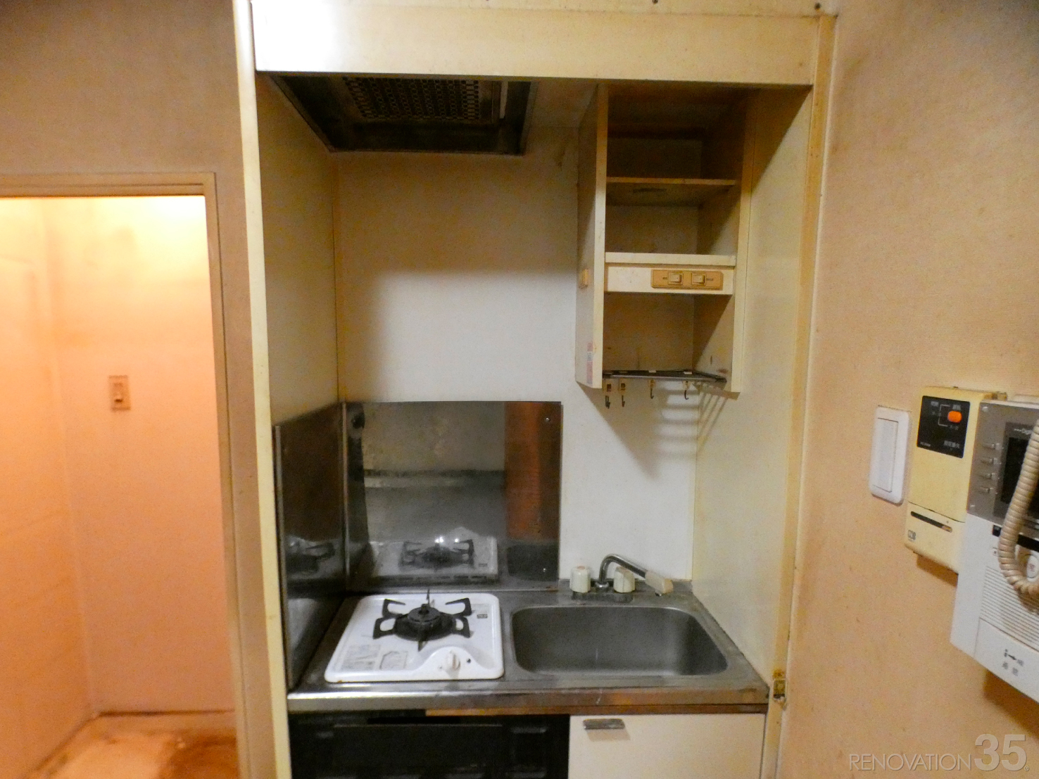 ネイビー×グレーの男前空間、1Rの空室対策リフォーム東京都葛飾区、BEFORE4