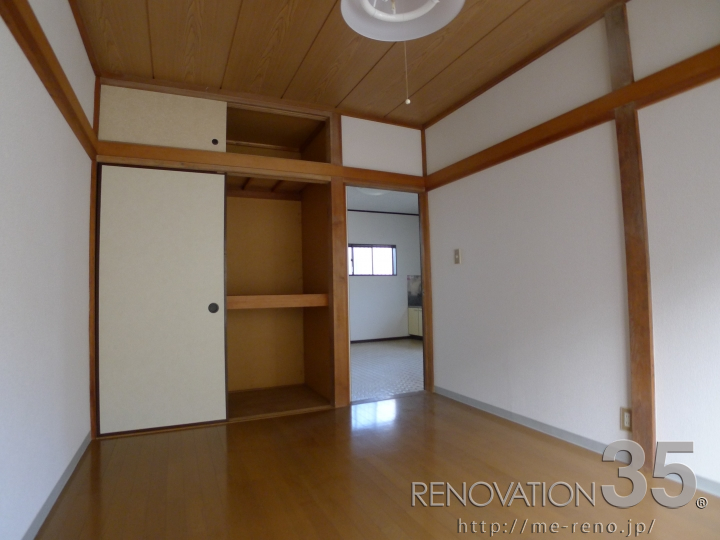 リノベーションで東京都国分寺市の築30年のアパートの2dkの賃貸物件を 柱を効果的に活かした立体空間に施工
