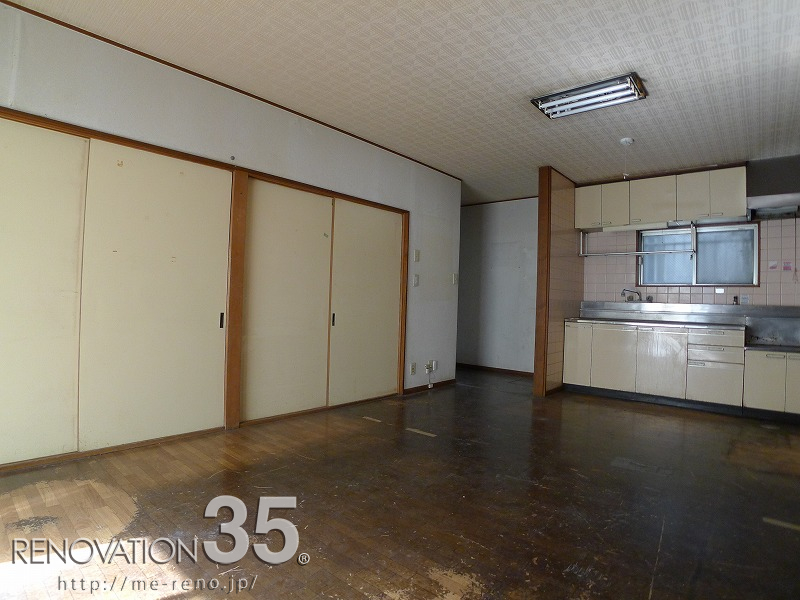 リノベーションで神奈川県横浜市の築32年のマンションの3ldkの賃貸物件を ホワイトレンガ柄 大人可愛いフレンチスタイルに施工